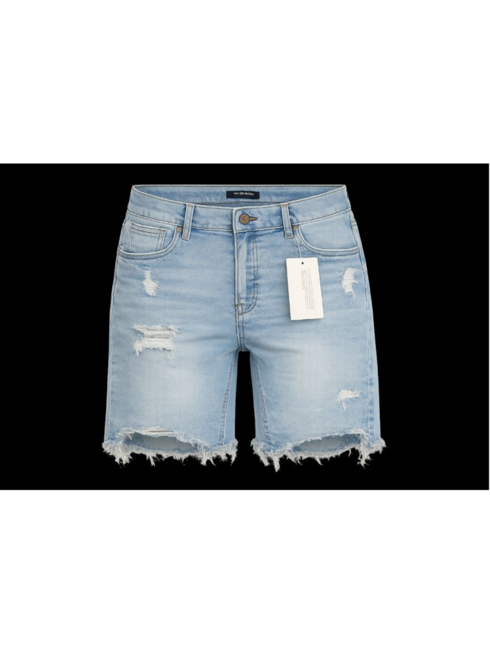 BloomChic Distressed Denim Bermuda Shorts Light Wash Raw Hem Plus Size 18 NWT